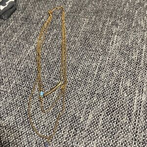 NWOT Gold Layered Necklace with Evil Eye Pendant